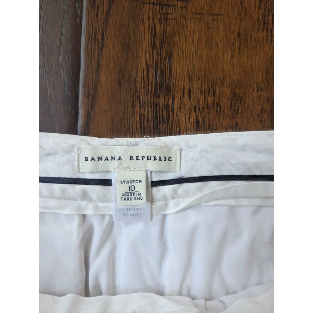 Banana Republic Women's White Cotton Dress Pants Size 10 - Picture 4 of 9